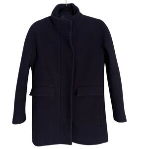 J.Crew Stadium Cloth Nello Gori Wool‎ Blend Coat Jacket Navy Blue Women Size 0